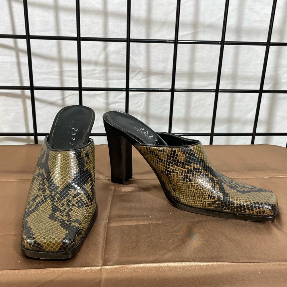 Pazzo Vintage Y2K Snake skin Mules size 8.5